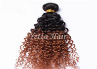 Highlighted Deep Curly Remy Ombre Hair Extensions Untuk Perempuan Kulit Hitam