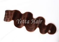 Kecantikan 18 Inch Brown Brasil Hair Weave / Double Remy Pakan Rambut