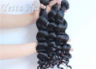 16 Inch Virgin Malaysia Curly Hair Wave, Warna Alami Longgar Gelombang Rambut Ekstensi