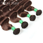 Tangle Free 100 Indian Remy Hair, Ekstensi Rambut Tubuh Gelombang Lembut / Mengkilap / Bersih