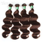 Tangle Free 100 Indian Remy Hair, Ekstensi Rambut Tubuh Gelombang Lembut / Mengkilap / Bersih