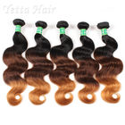 Real Indian 7A Virgin Hair Weave / Three Tone Hair Extension Tanpa Bahan Kimia