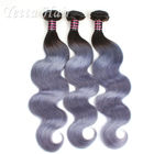 Two Tone Diolah Brasil Virgin Remy Hair, Gray Curly Human Hair Extensions