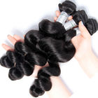 Gelombang longgar perawan Peru rambut manusia menenun bundel rambut keriting longgar 1B