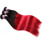 Lembut 7A Ombre Brazilian Rambut Perawan 1B / Red Lurus Ombre Rambut 3 Bundel Untuk Dewasa