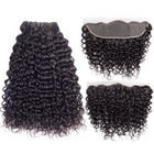 30 Inch 100% Virgin Brasil Curly Hair Water Wave 3 Bundel Dengan Frontal