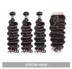 12 Inch Virgin Indian Weave / Penutupan Rambut Manusia Gelombang Dalam Bundel
