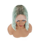 100% Virgin Ocean Blue Ombre Berwarna Rambut Manusia Wig / Bob Pendek Wig Rambut Brazilian