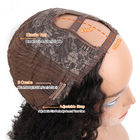 8A Wig Rambut Penuh Yaki Lurus U Bagian Glueless Rambut Manusia Keriting