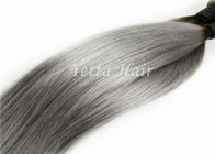 Two Tone Color Peru Human Hair Extensions Ombre Dengan Gray Lurus