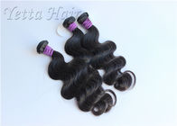 12 - 30 Inch Peru Virgin Hair / Natural Black Body Wave Hair