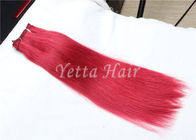 Bright Red Eurasia Remy Rambut Yang Tidak Diolah, Menenun Rambut Manusia 16 Inch