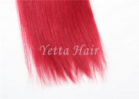 Bright Red Eurasia Remy Rambut Yang Tidak Diolah, Menenun Rambut Manusia 16 Inch
