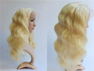 20 Inch Blonde Glueless Renda Depan Wig Rambut Manusia Dengan Gelombang Tubuh