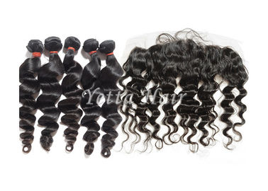 12 &quot;- 30&quot; Lace Frontal Closure Grade 8A Virgin Hair Loose Wave With Clean