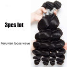 Gelombang longgar perawan Peru rambut manusia menenun bundel rambut keriting longgar 1B