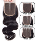 Longgar Menenun Penutupan Renda Peru Perawan Menenun Rambut Manusia Dengan Penutupan 4X4
