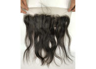 Tidak Ada Sintetis 100% Brasil Virgin Hair Extensions 18 Inch Silky Lurus Dengan Lace Frontal