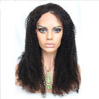 Tidak Menumpahkan 360 Renda Depan Wig Rambut Manusia Afro Keriting Keriting 1b Warna