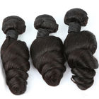 Tiga Bagian 100 Peru Virgin Remy Rambut Gelombang Longgar Menenun Warna Alami