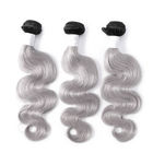 Bouncy 1B / Grey Ombre Rambut Ekstensi 100 Rambut Manusia Nyata Untuk Wanita