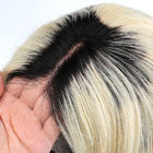 10 Inches 1B / Pirang Lurus Penuh Renda Wig Rambut Manusia Untuk Perempuan Kulit Putih