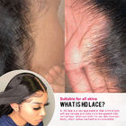 250% Kepadatan 13x6 HD Lace Frontal Wig Tulang Lurus Rambut Manusia Untuk Wanita Kulit Hitam