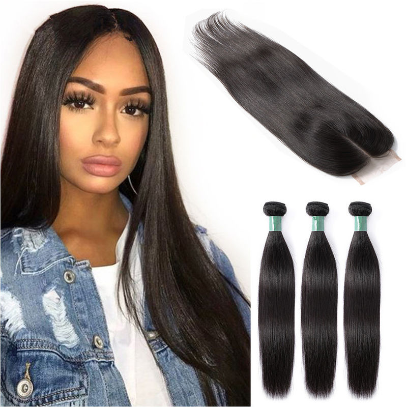 Yetta Silky Straight 8A Rambut Perawan Yang Belum Diolah Dengan Warna Rambut Bayi Alami